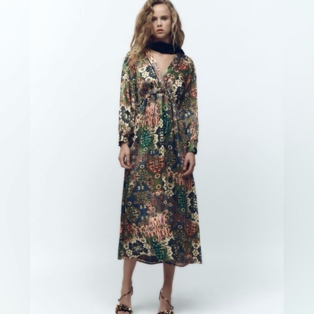 Zara Multicolor Midi Dress XS
